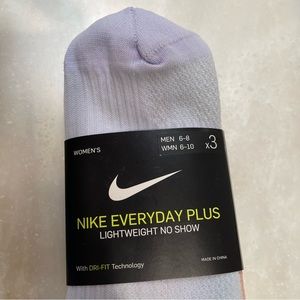 Women’s Nike 3-Pack Everyday Plus Lightweight No-Show Socks Dri Fit  Sz 6-10 NEW